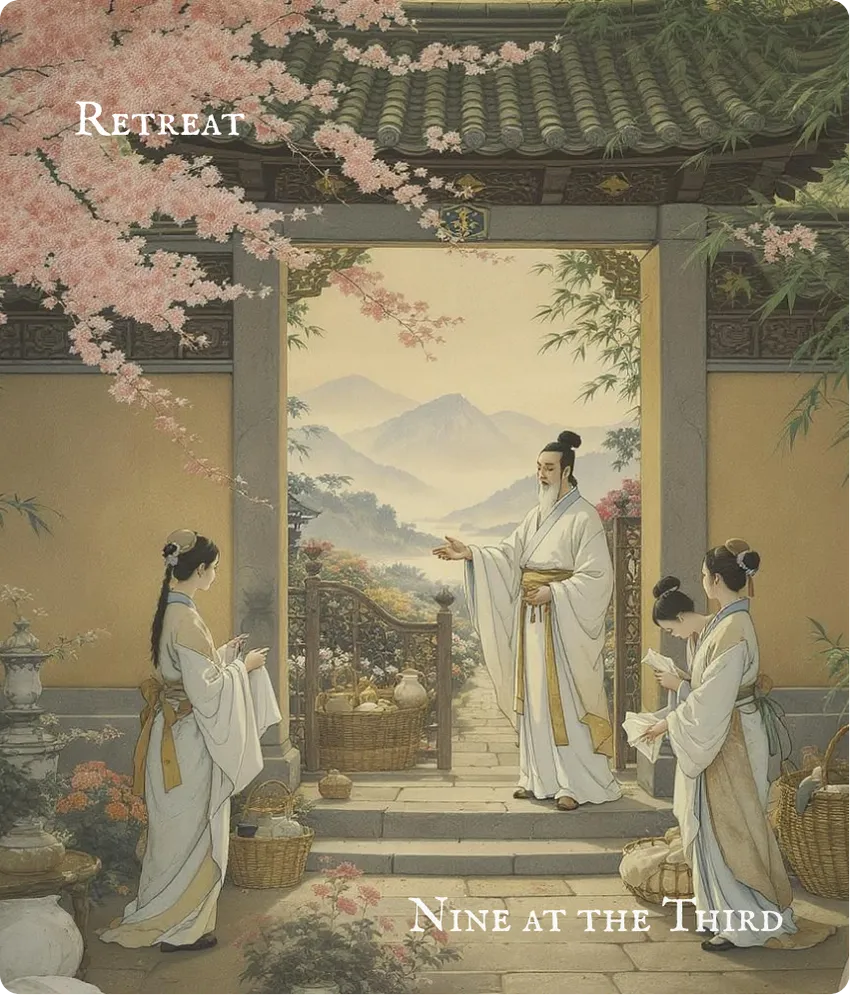 Hexagram 33 Nine in the Third — Letting Go with Grace Card