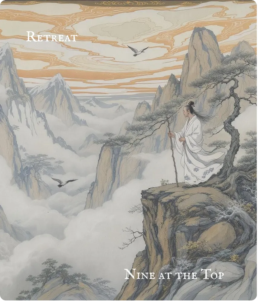 Hexagram 33 Nine at the Top — The Carefree Transcendence Card