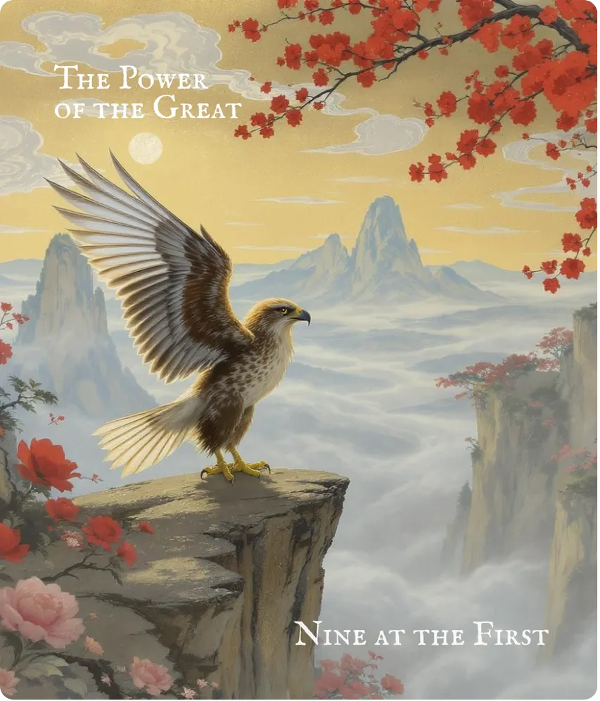 Hexagram 34 First Nine — The Fledgling Eagle Card