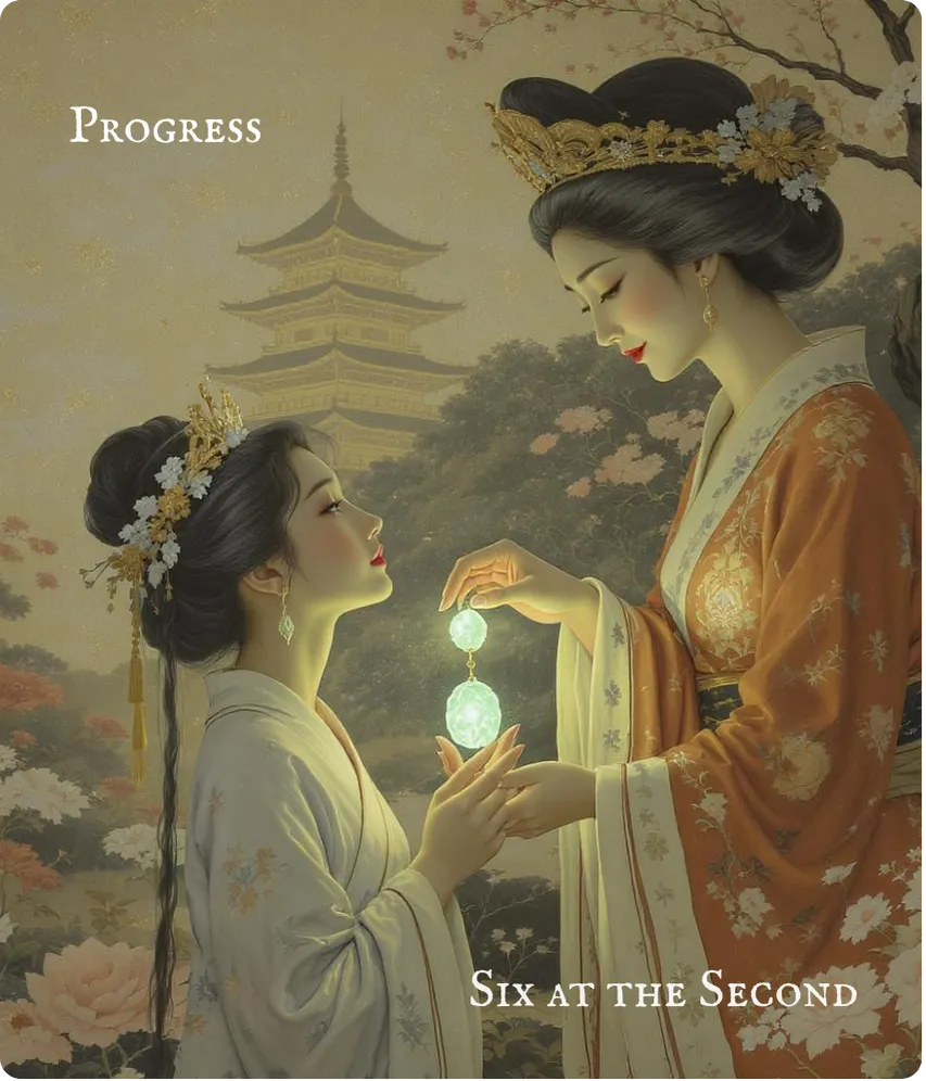 Hexagram 35 Six in the Second — Blessings from the Elder Card