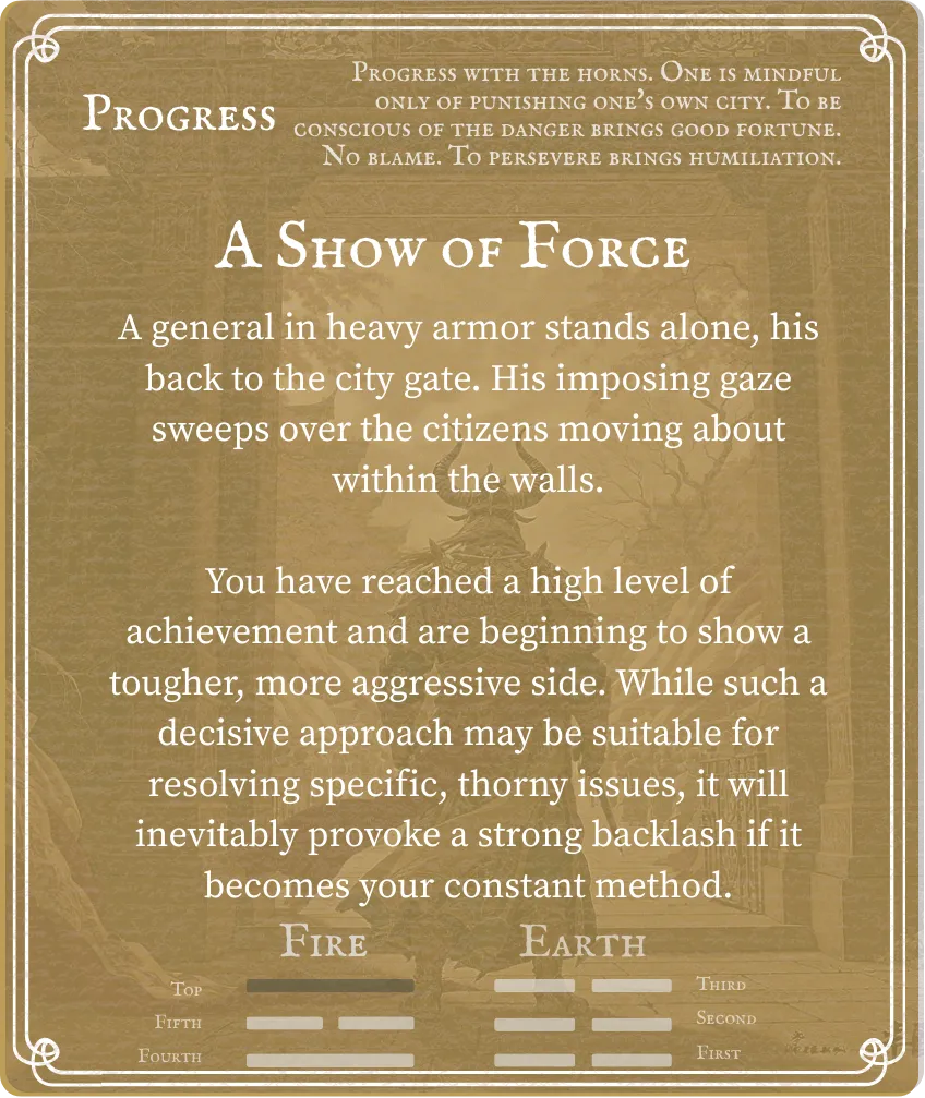 Hexagram 35 Progress Nine at the Top Line — Back