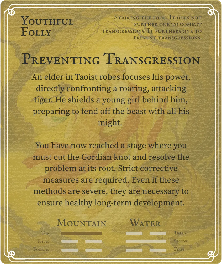 Hexagram 4 Nine at the Top — Back