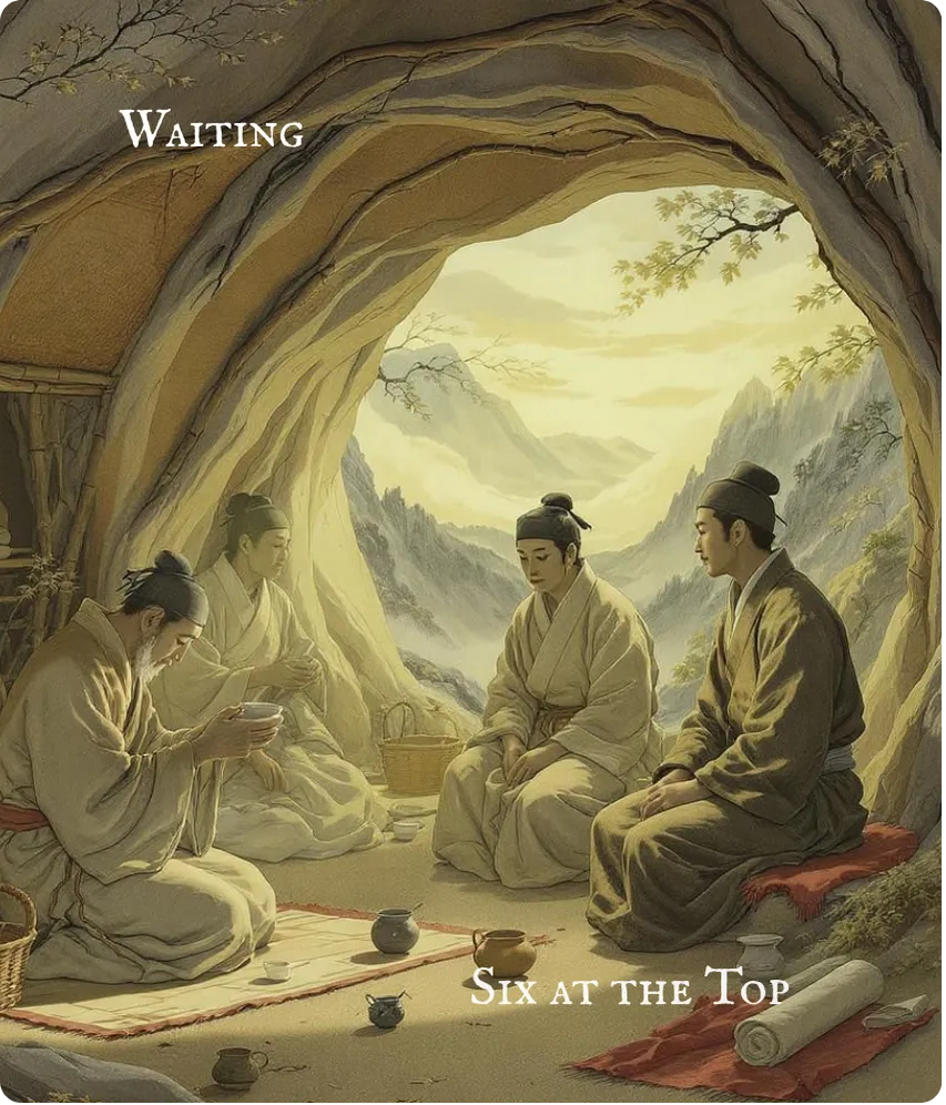 Hexagram 5 Top Six — Entering the Cave Card