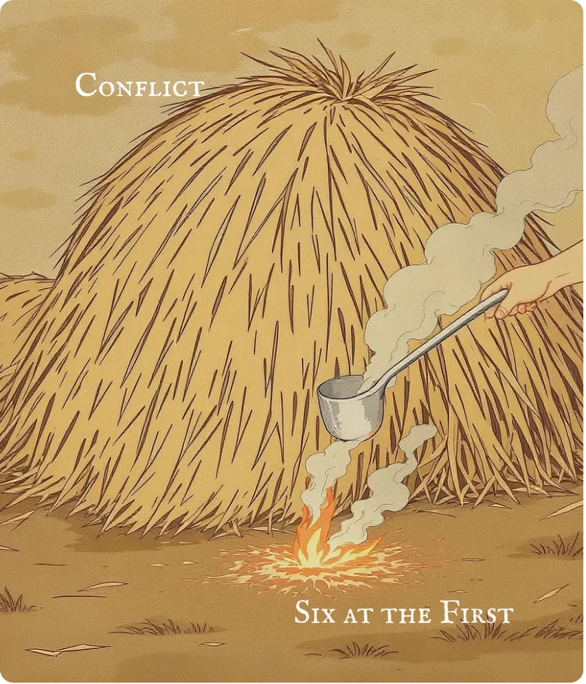 Hexagram 6 Conflict — First Six Line Card