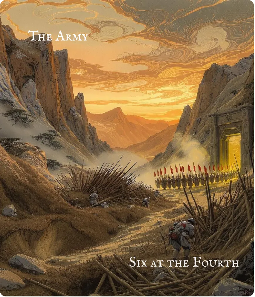 Hexagram 7 The Army — Six in the Fourth Line Card