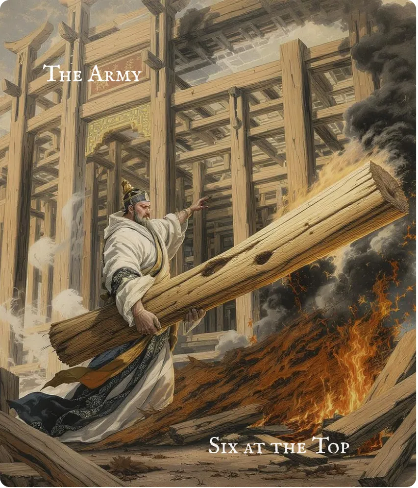 Hexagram 7 The Army — Six at the Top Line Card